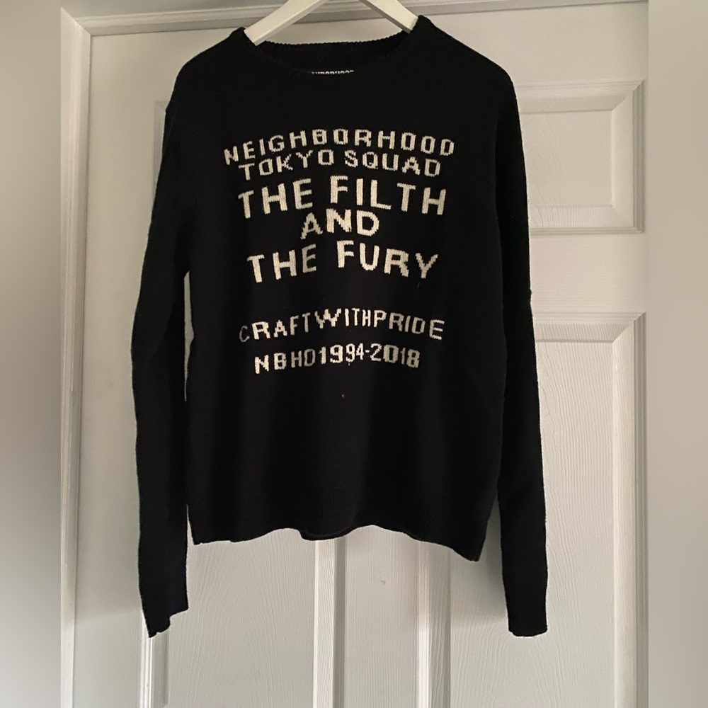 Neighborhood Tokyo Filth & Fury Wool Sweater Size Medium